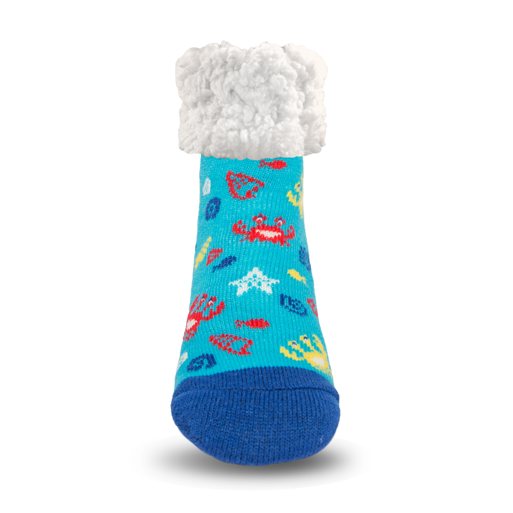 Kids Classic Slipper Socks | Crab Blue