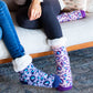 Classic Slipper Socks | Leopard Lavender
