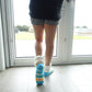 Pudus Cozy Winter Slipper Socks for Women and Men with Non-Slip Grippers and Faux Fur Sherpa Fleece - Adult Regular Fuzzy Seashore - Classic Slipper Sock