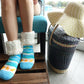 Pudus Cozy Winter Slipper Socks for Women and Men with Non-Slip Grippers and Faux Fur Sherpa Fleece - Adult Regular Fuzzy Seashore - Classic Slipper Sock