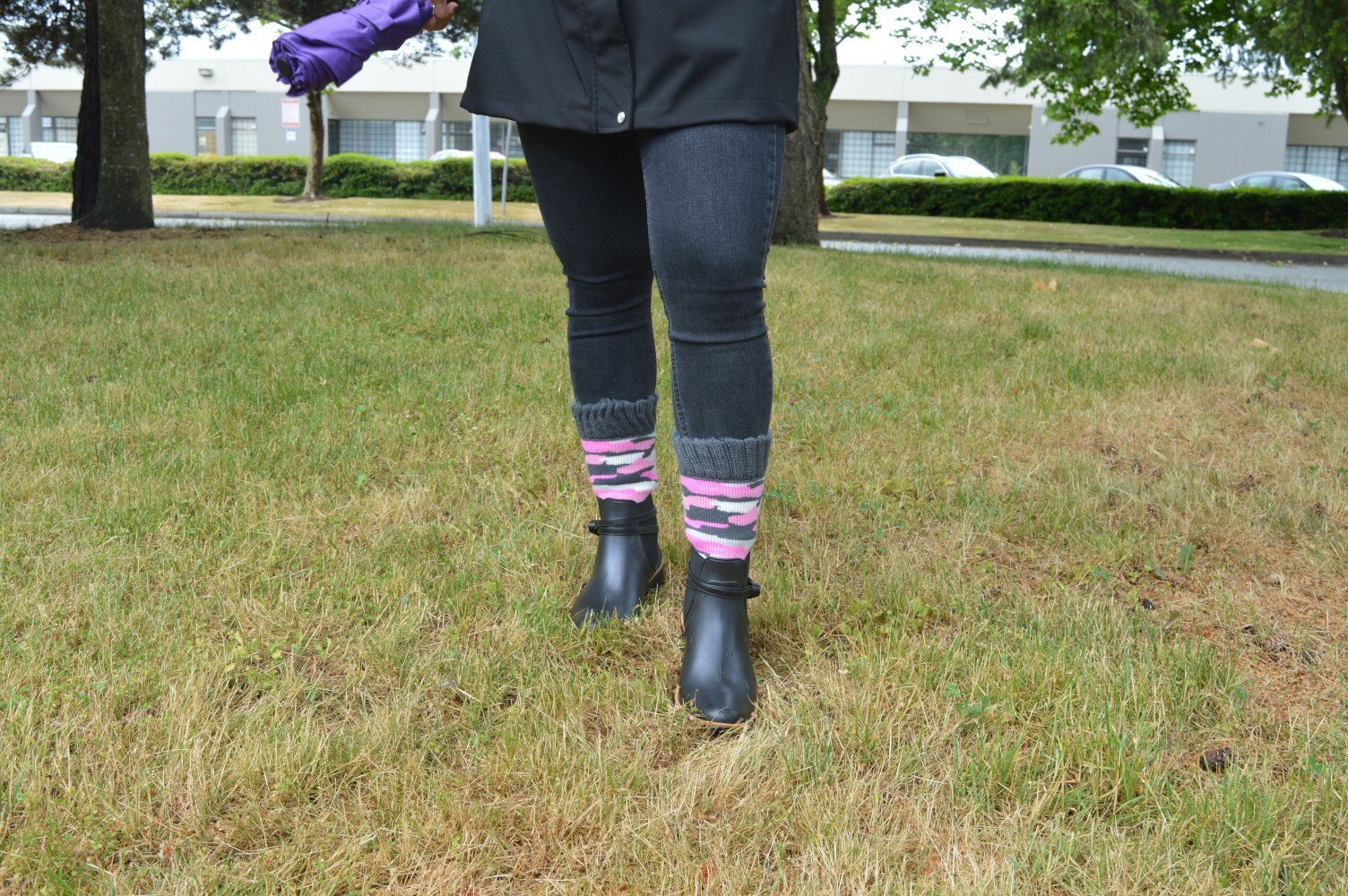 Boot Sock Camo Pink Adult Large Short