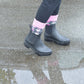 Boot Sock Heart Pink Adult Large Short