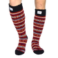 Autumn Red Tall Boot Socks With Fleece-Lining, Knee High Winter Thermal Socks