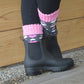 Boot Sock Heart Pink Adult Large Short