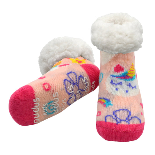 Kids Classic Slipper Socks | Unicorn Pink