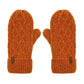 Winter Mittens in Peach Caramel Chenille Cable Knit - Adult Warm Gloves