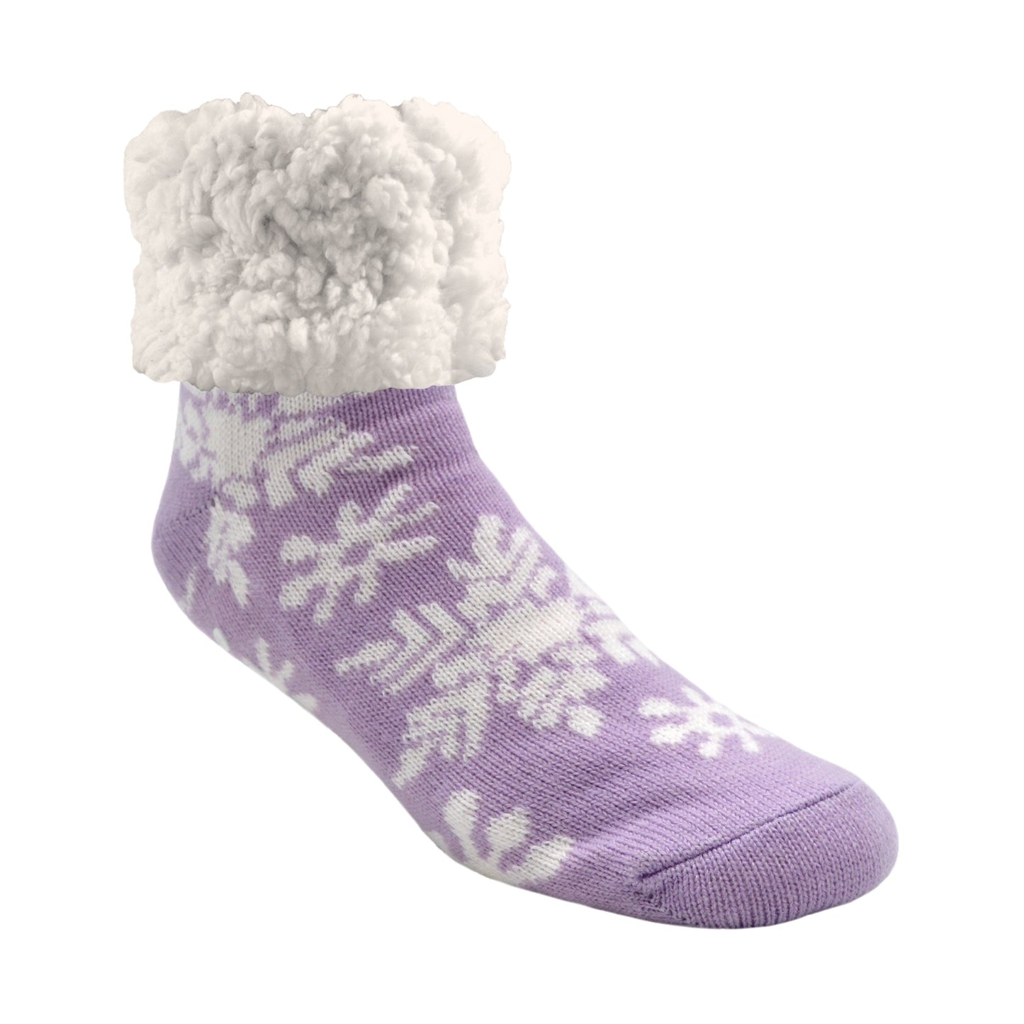 Classic Slipper Socks | Snowflake Lavender