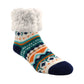 Pudus Cozy Winter Slipper Socks for Women and Men with Non-Slip Grippers and Faux Fur Sherpa Fleece - Adult Regular Fuzzy Socks Nordic Harbor - Classic Slipper Sock