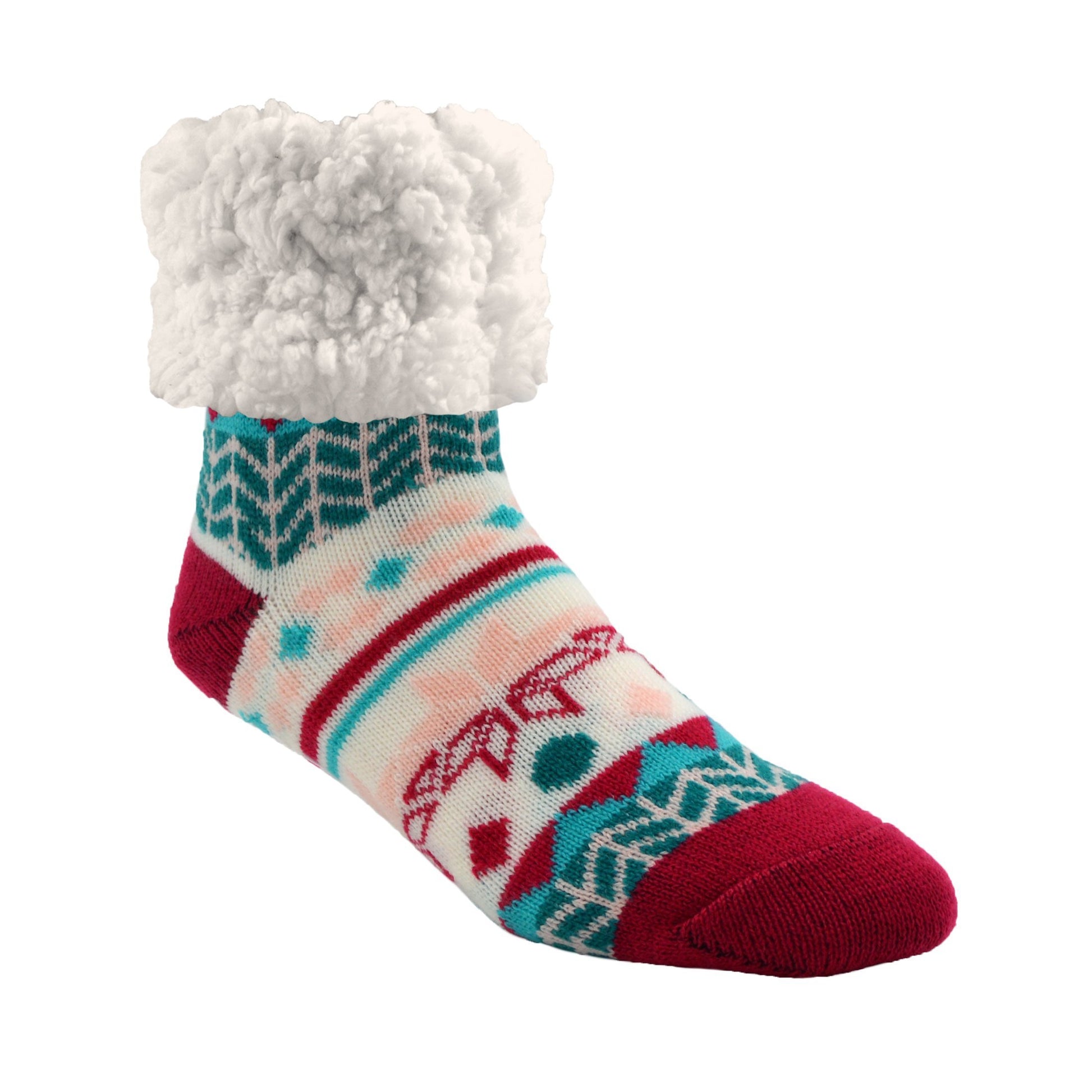 Classic Slipper Socks | Geometric Raspberry