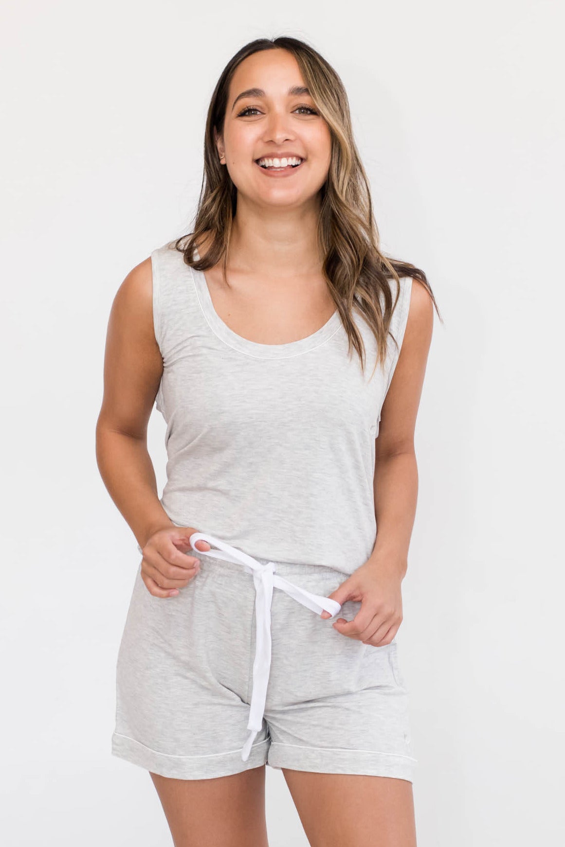 Ella Relaxed Tank Top | Pebble Grey