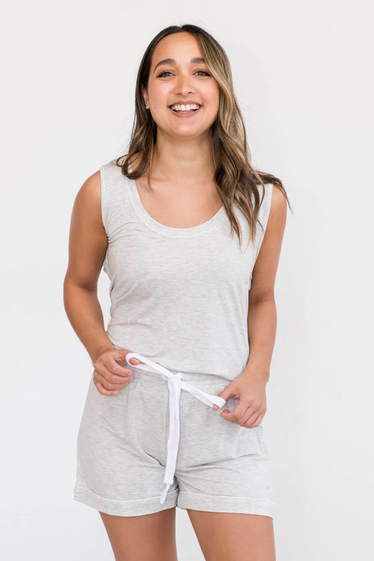 Ella Relaxed Tank Top | Pebble Grey
