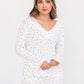 Jamie V-Neck Sleep Top | Ivory Allover Print