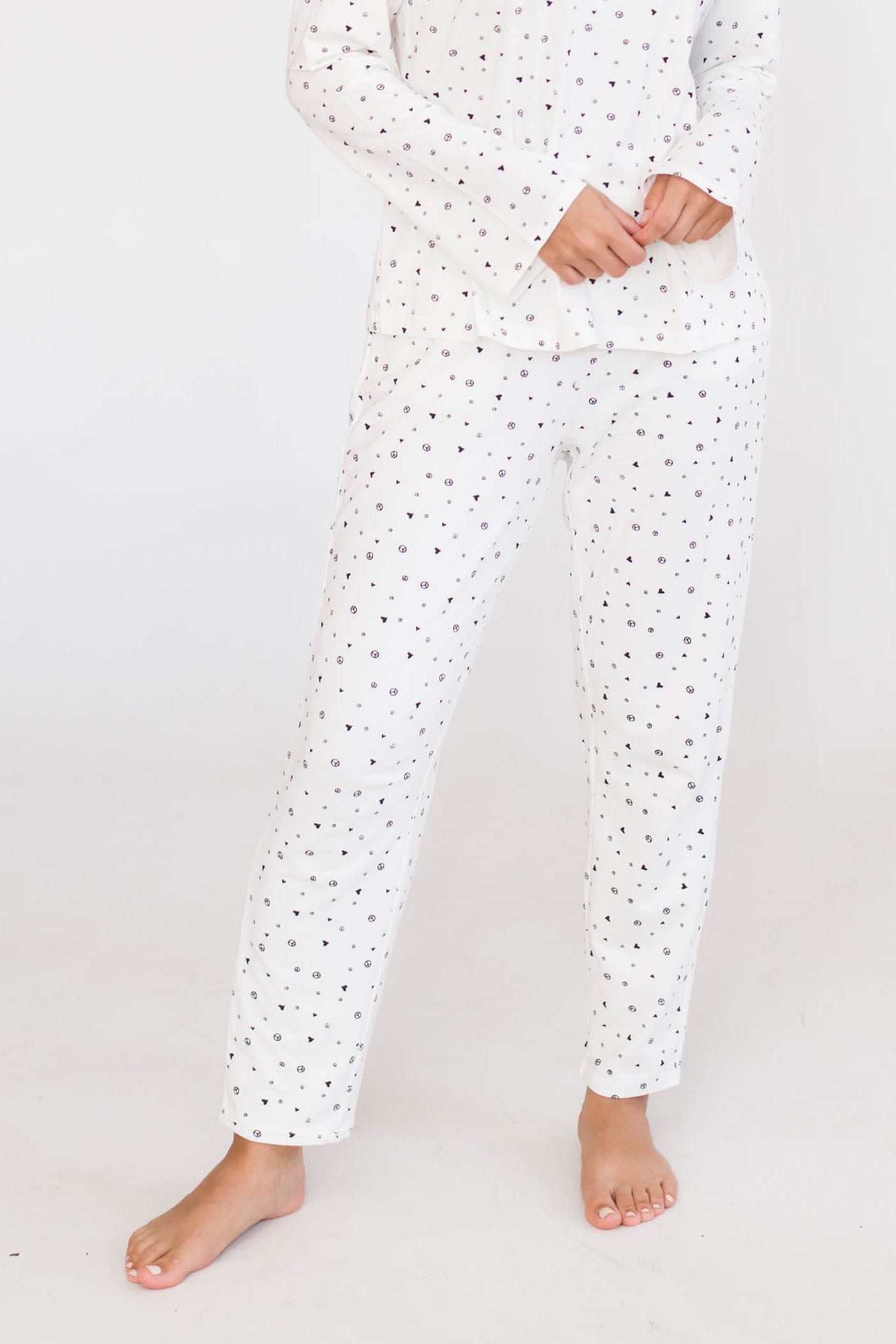 Sienna Narrow Leg Sleep Pant | Ivory Allover Print
