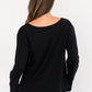 Jamie V-Neck Sleep Top | Black with Heart