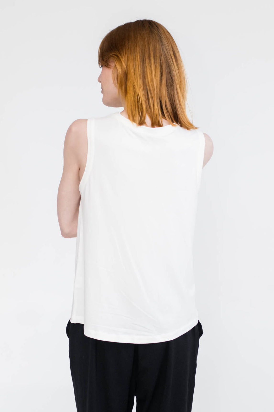 Amy Relaxed Crew Neck Sleep Tank | Ivory