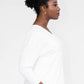 Darin V-Neck 3/4 Sleeve Sweatshirt | White