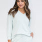 Darin V-Neck 3/4 Sleeve Sweatshirt | Dew Drop