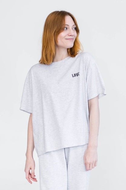 Stella Boxy T-Shirt | Pebble Grey