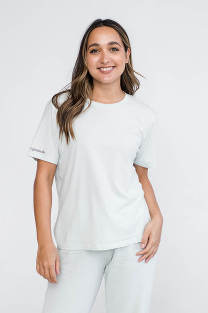 Lilac Classic T-Shirt | Mindfulness x Gratitude | Dew Drop