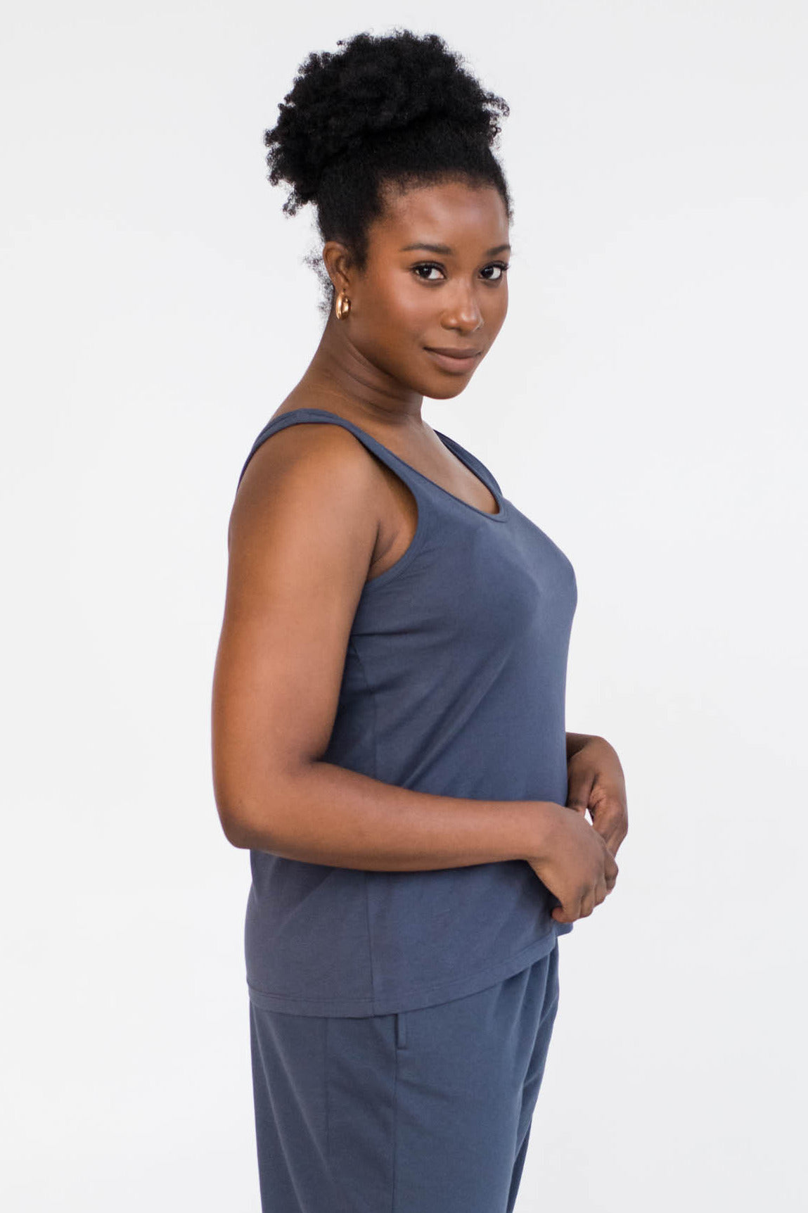 Nikki Boxy Scoop Tank | Gray Dawn
