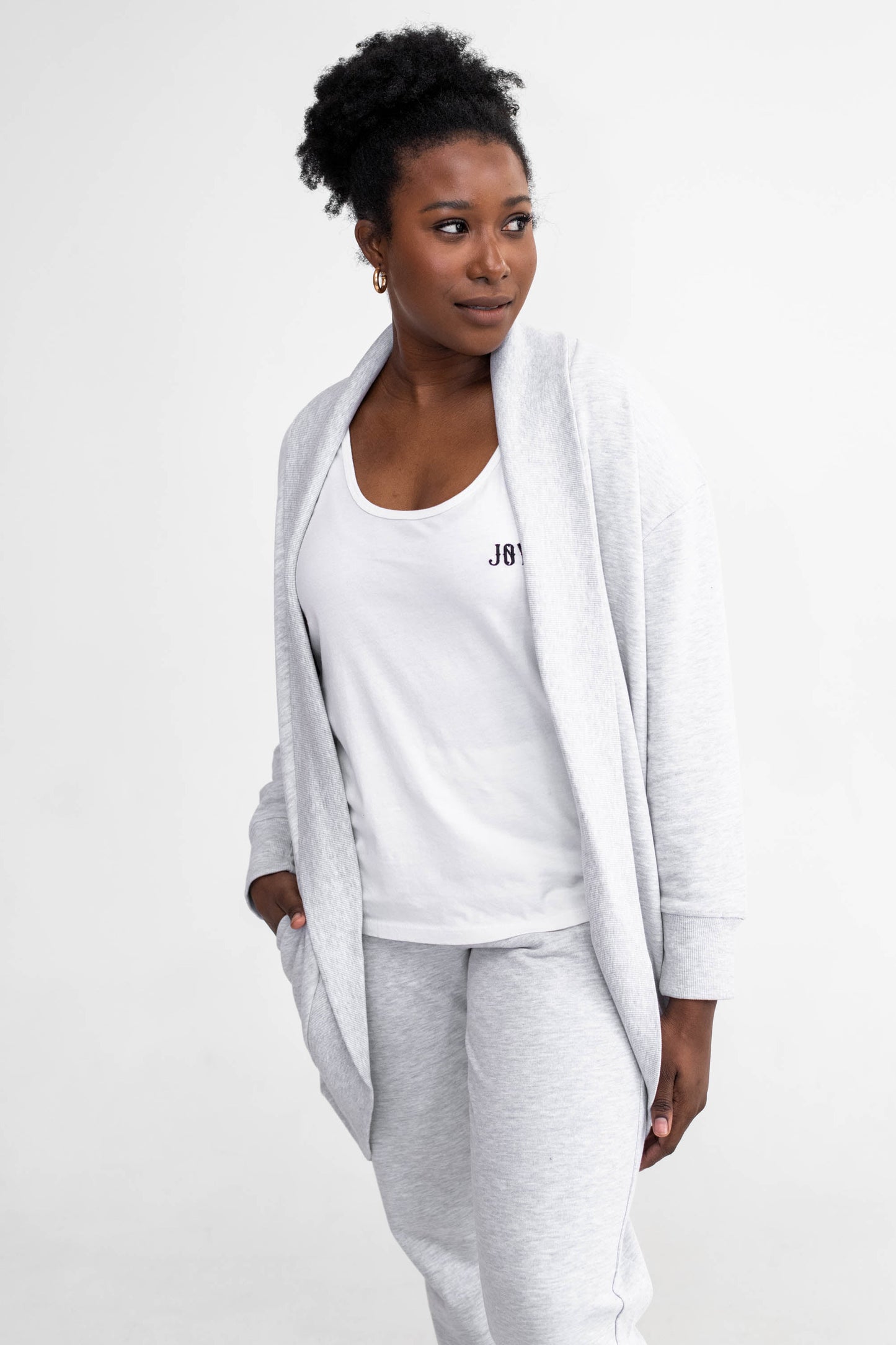 Florence Easy House Cardigan | Pebble Grey