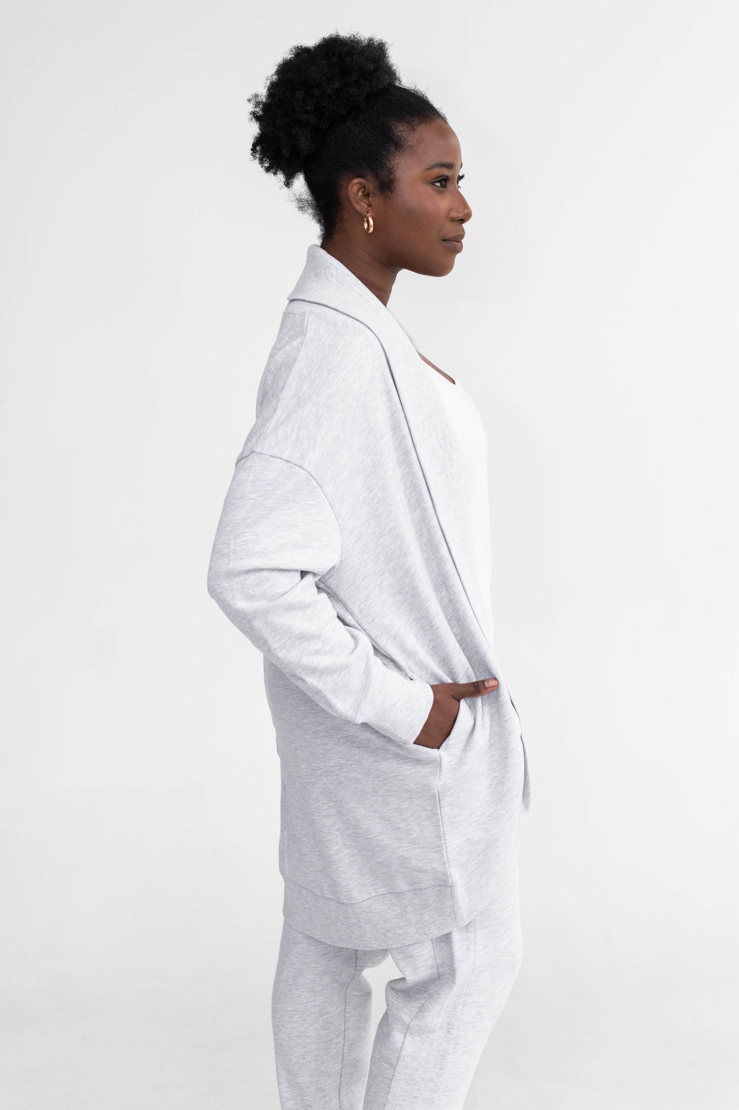 Florence Easy House Cardigan | Pebble Grey