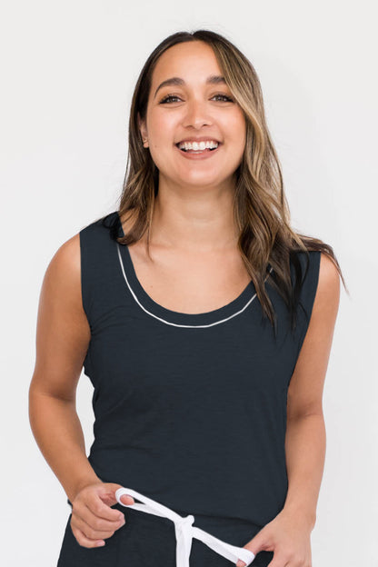 Ella Relaxed Tank Top | Gray Dawn