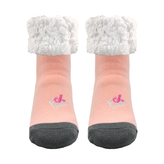 F Cancer x Pudus Classic Slipper Socks | Pink