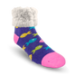 Pudus Cozy Winter Slipper Socks for Women and Men with Non-Slip Grippers and Faux Fur Sherpa Fleece - Adult Regular Fuzzy School Of Fish - Classic Slipper Sock