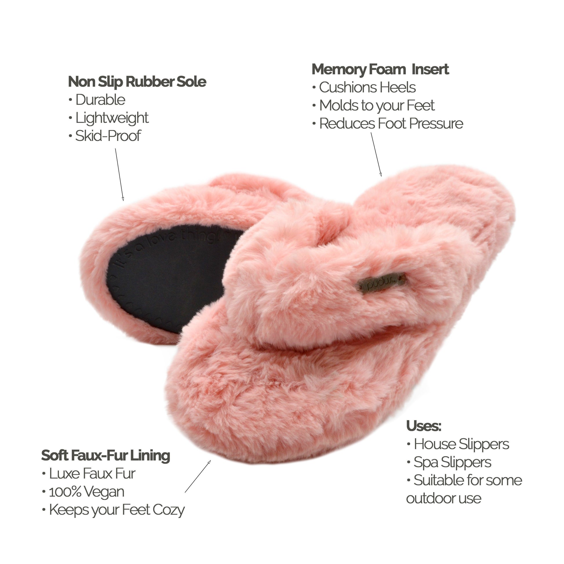 Cottontail Flop Slippers | Blush – Pudus™ Co.