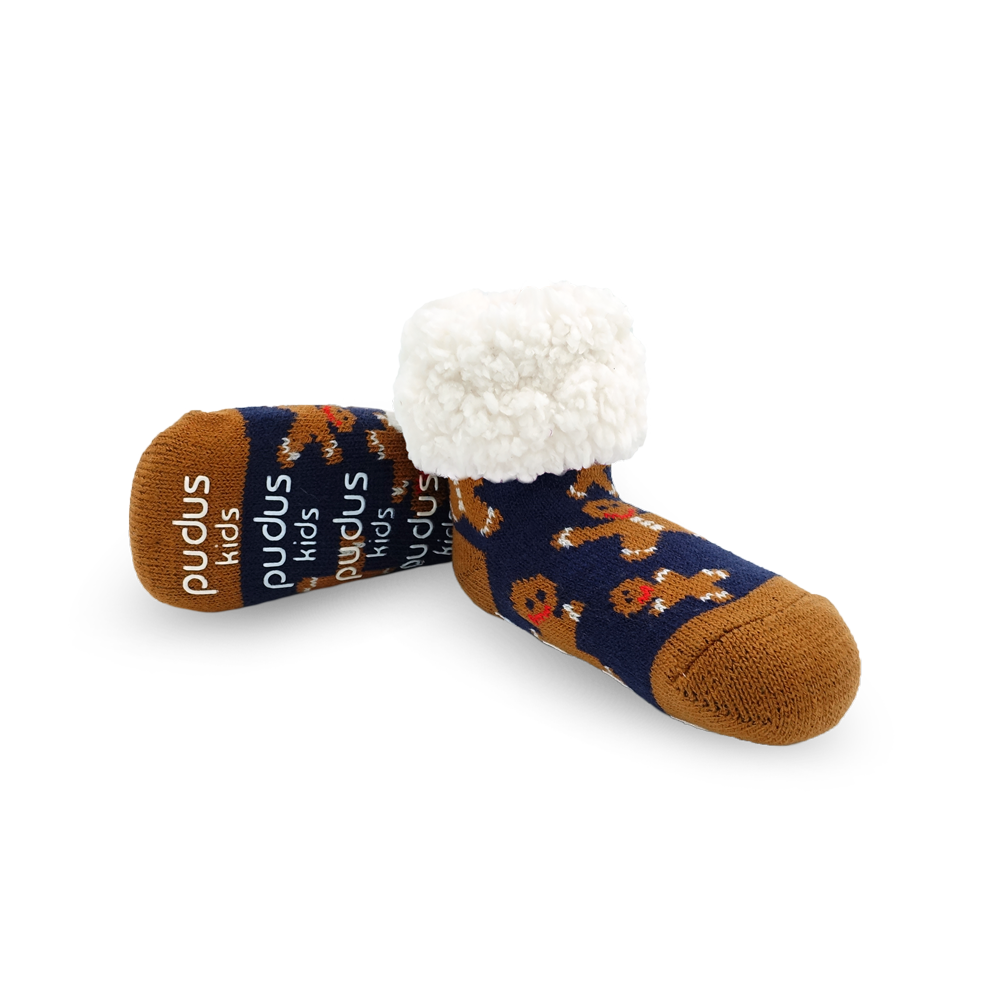 Kids Classic Slipper Socks | Gingerbread Navy