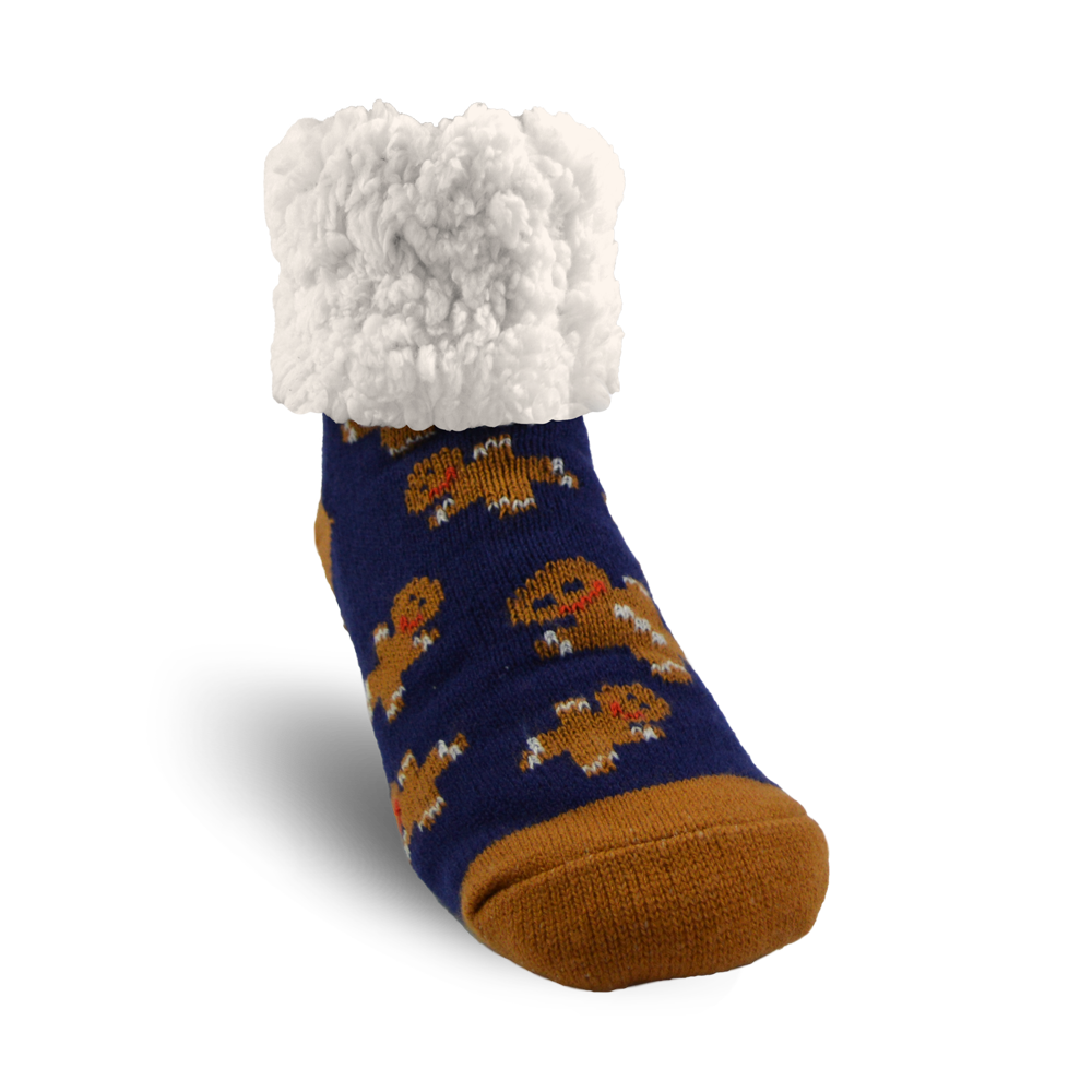 Kids Classic Slipper Socks | Gingerbread Navy