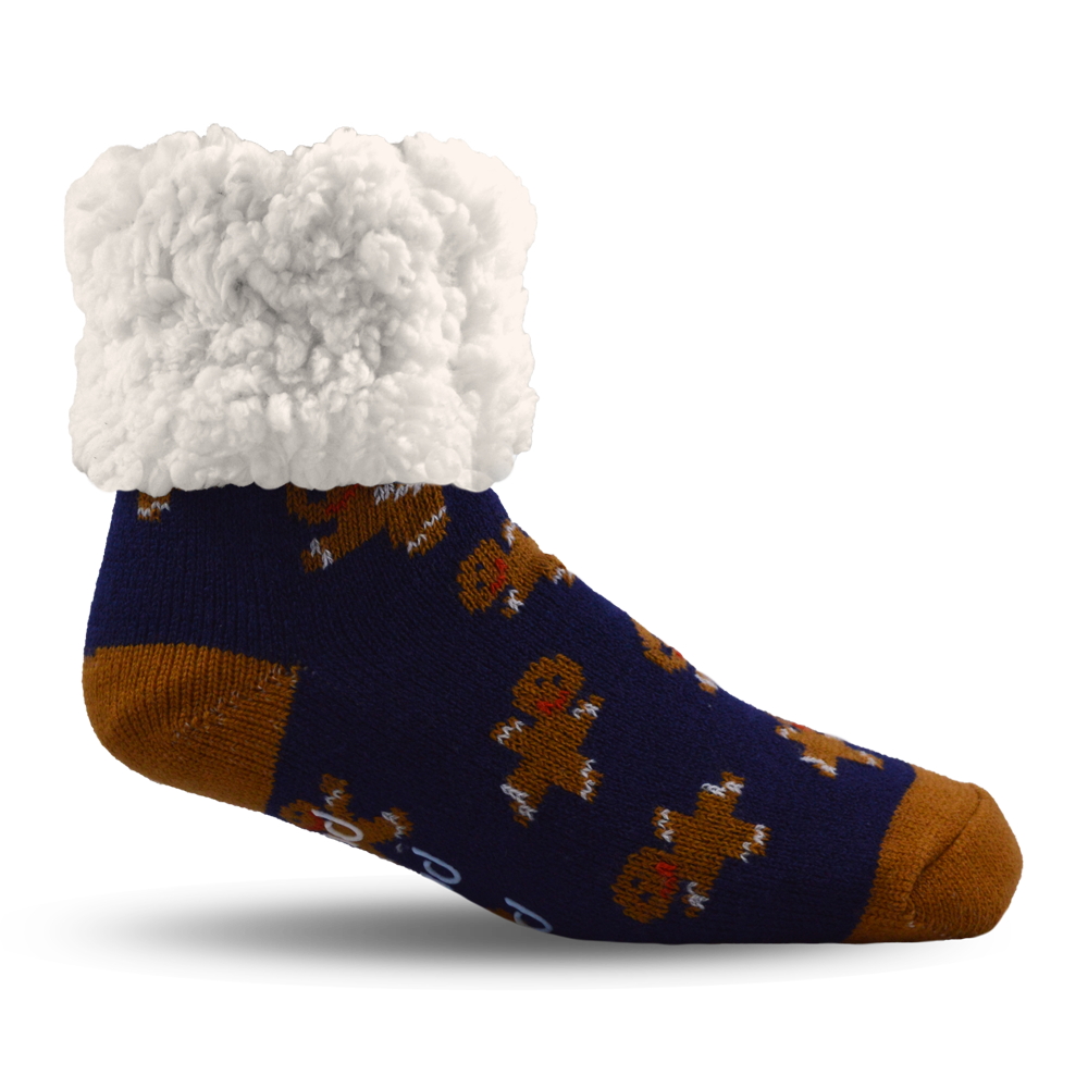 Kids Classic Slipper Socks | Gingerbread Navy