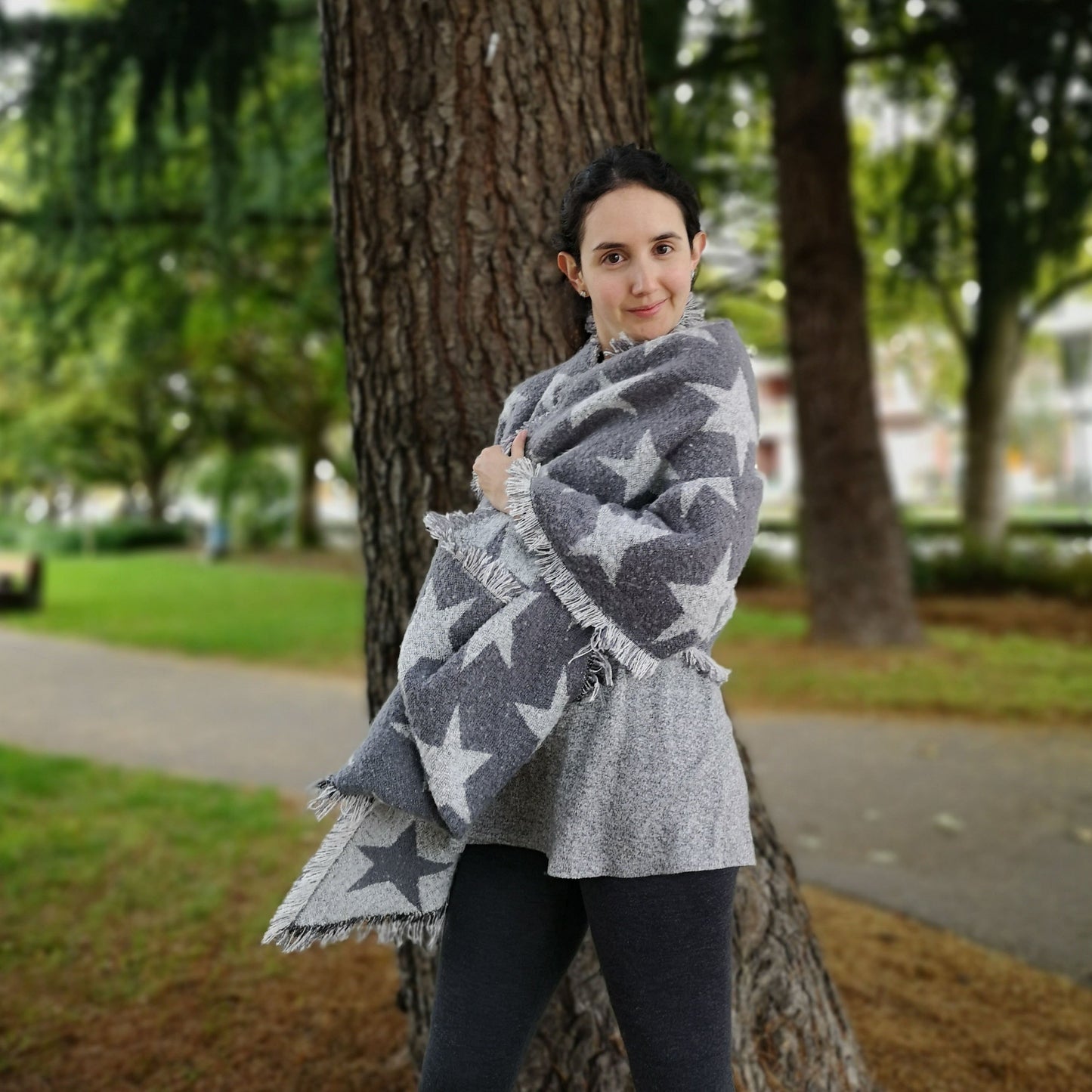 Blanket Scarf Stars | Grey