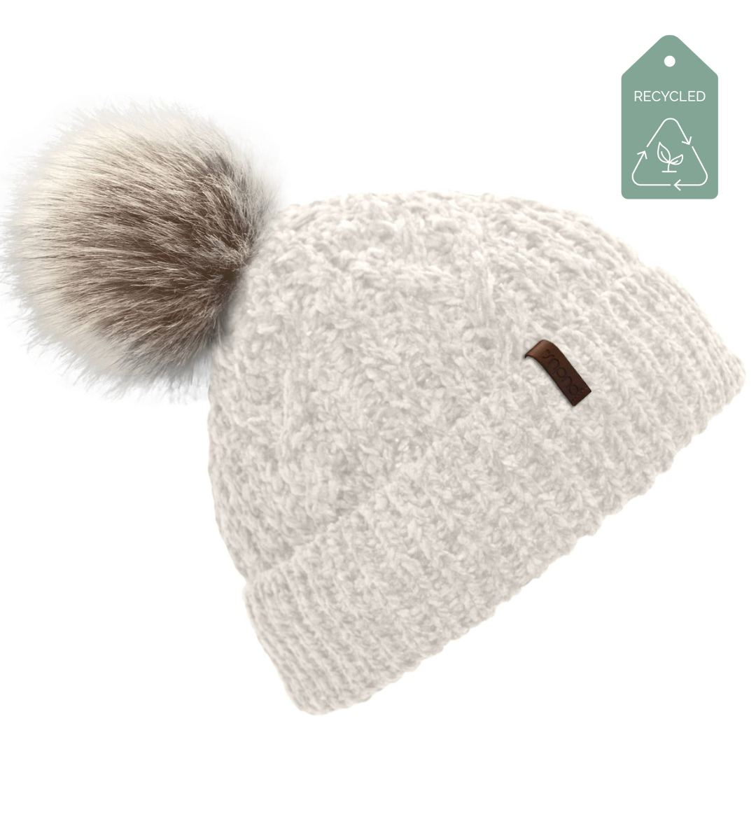 Recycled Beanie Hat - Chenille Knit Cloud