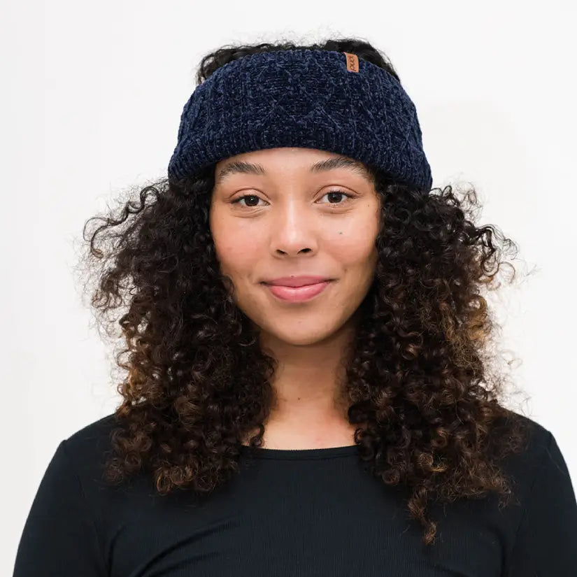 Recycled Headband - Chenille Knit Bluesail