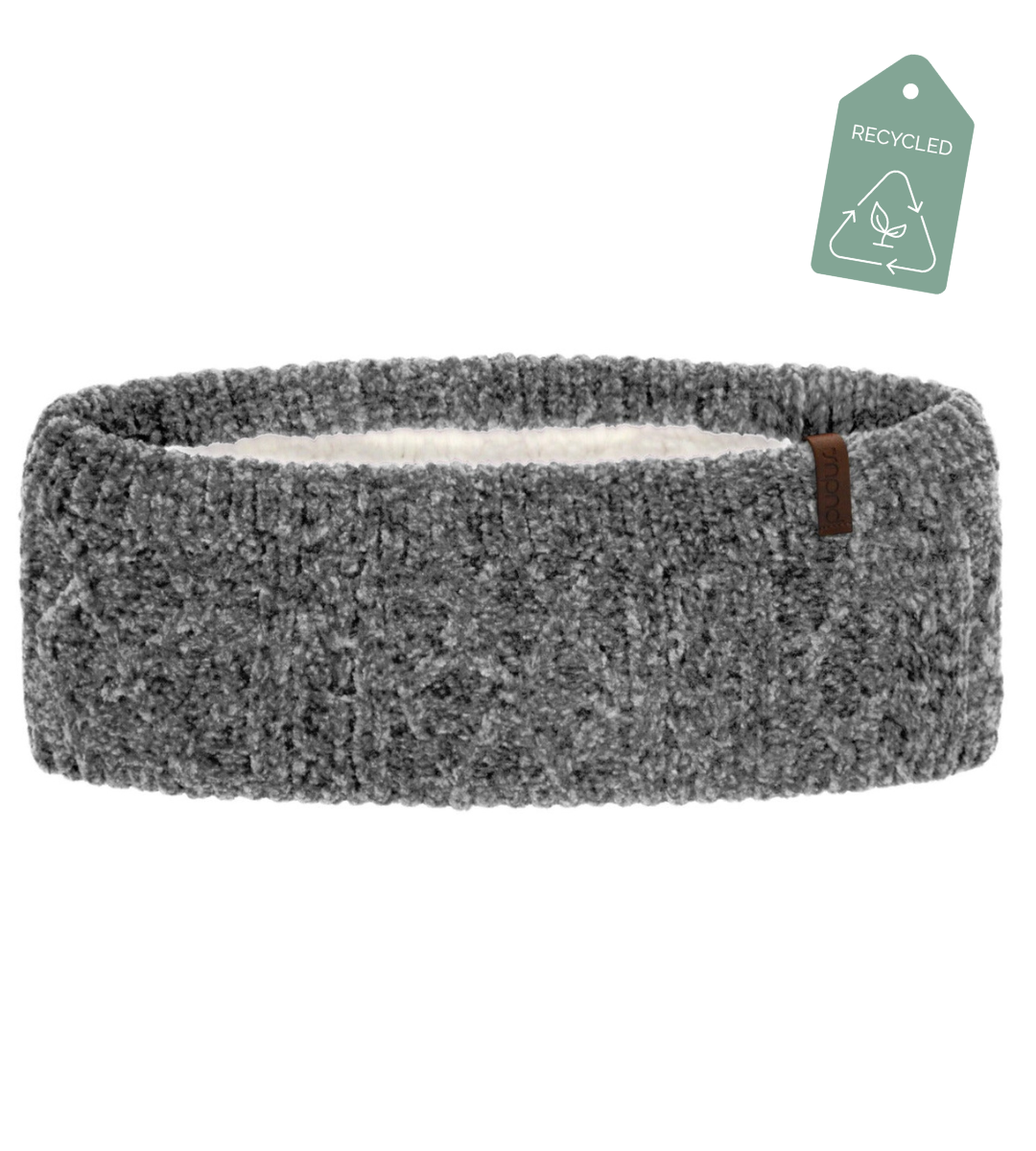 Recycled Headband - Chenille Knit Charcoal