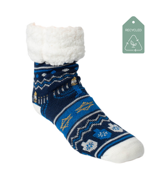 Hanukkah Dreidel - Recycled Slipper Socks