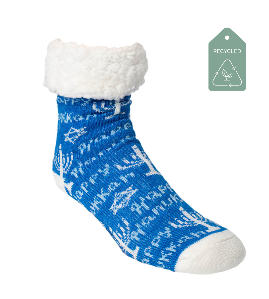 Hanukkah Menorah - Recycled Slipper Socks