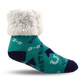 Pudus Cozy Winter Slipper Socks for Women and Men with Non-Slip Grippers and Faux Fur Sherpa Fleece - Adult Regular Fuzzy Socks Crabs - Equestrian - Classic Slipper Sock