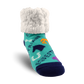 Pudus Cozy Winter Slipper Socks for Women and Men with Non-Slip Grippers and Faux Fur Sherpa Fleece - Adult Regular Fuzzy Socks Crabs - Equestrian - Classic Slipper Sock