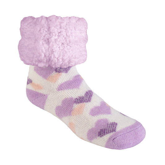 Classic Slipper Socks | Heart Lavender