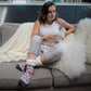 Pudus Cozy Winter Slipper Socks for Women and Men with Non-Slip Grippers and Faux Fur Sherpa Fleece -  Adult Regular Fuzzy Socks Be My Valentine - Classic Slipper Sock
