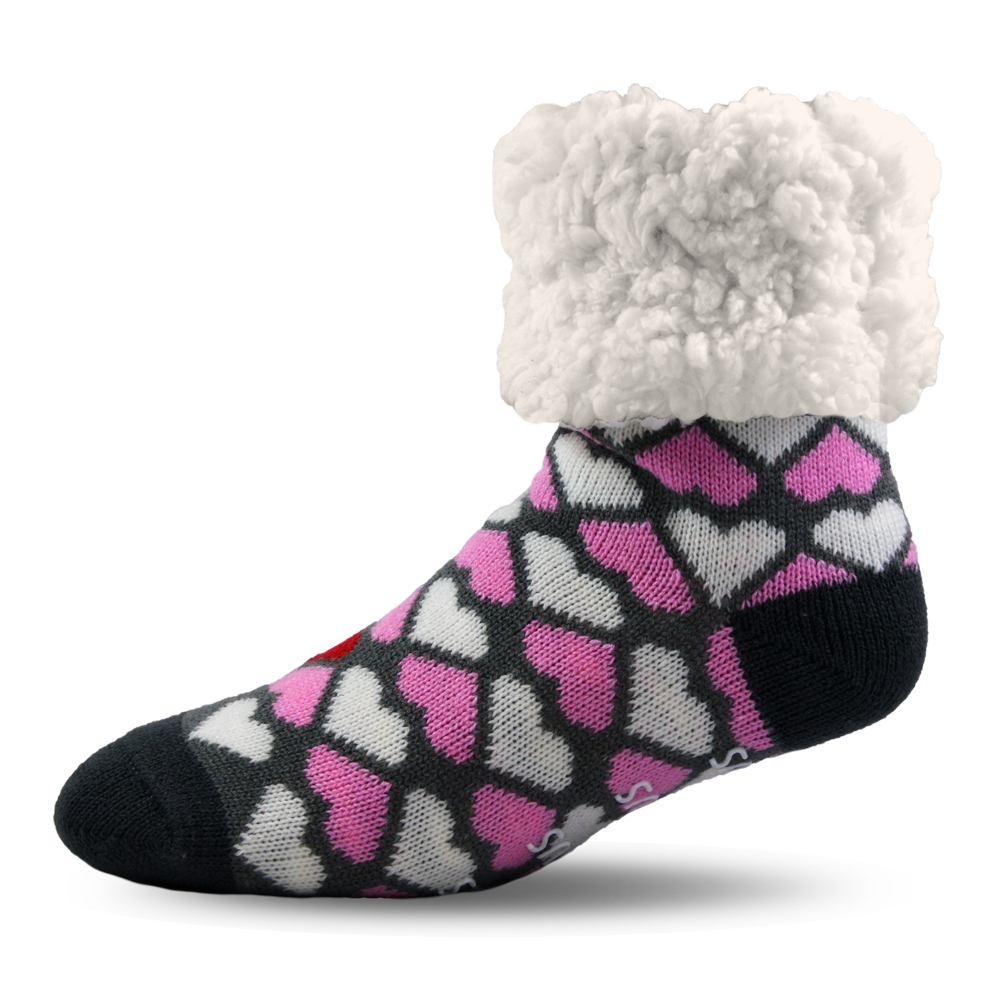 Pudus - Slipper Socks - Valentine Hearts