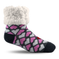 Pudus Cozy Winter Slipper Socks for Women and Men with Non-Slip Grippers and Faux Fur Sherpa Fleece -  Adult Regular Fuzzy Socks Be My Valentine - Classic Slipper Sock