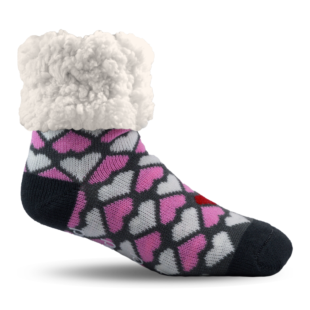 Pudus - Slipper Socks - Valentine Hearts