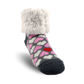 Pudus Cozy Winter Slipper Socks for Women and Men with Non-Slip Grippers and Faux Fur Sherpa Fleece -  Adult Regular Fuzzy Socks Be My Valentine - Classic Slipper Sock