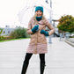 Pudus Harbor Teal Chenille Cable Knit Headband for Women - Ear Warmer, Winter Headband with Warm Faux Fur Fleece