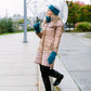 Pudus Harbor Teal Chenille Cable Knit Headband for Women - Ear Warmer, Winter Headband with Warm Faux Fur Fleece