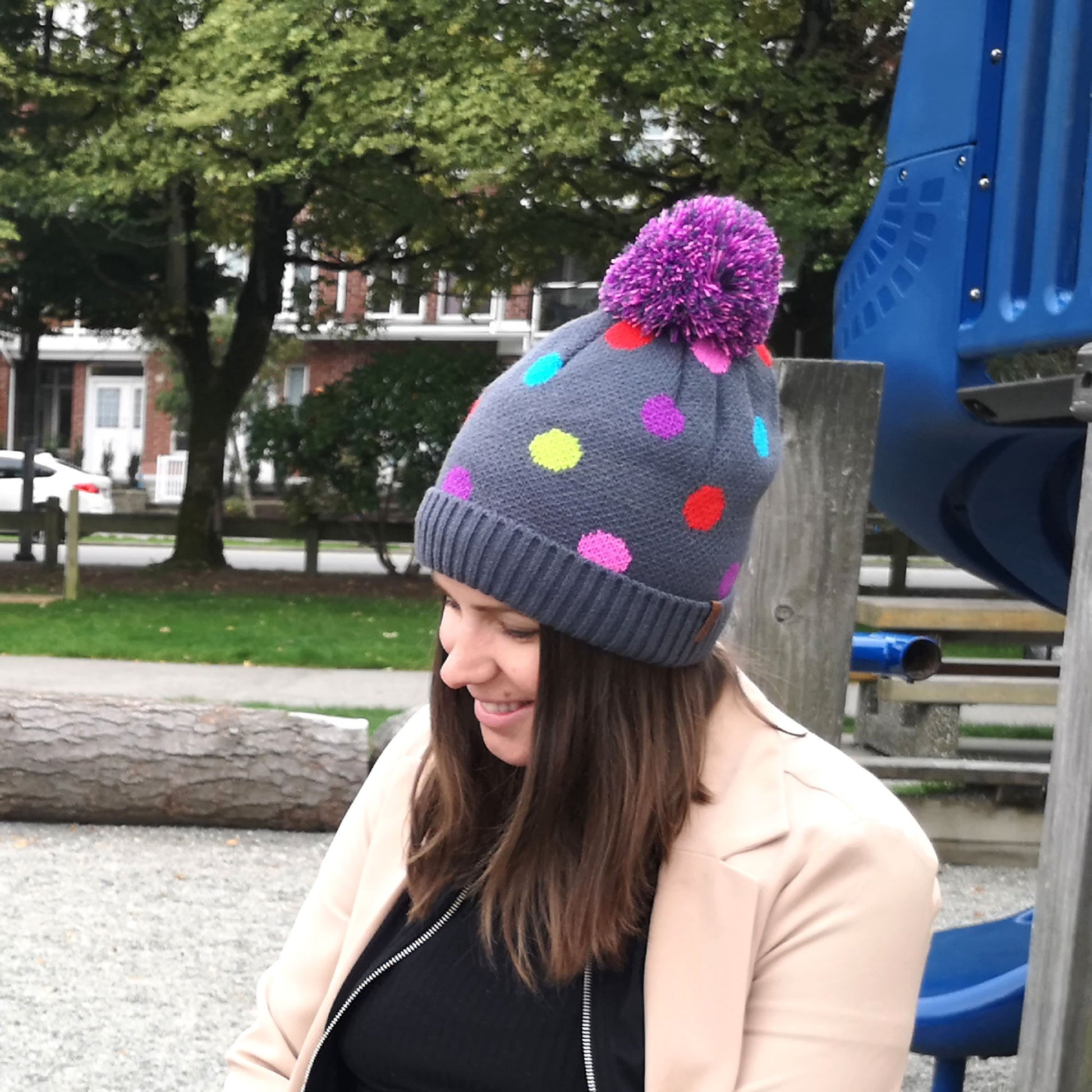 Beanie Winter Hat | Polka Dot Multi